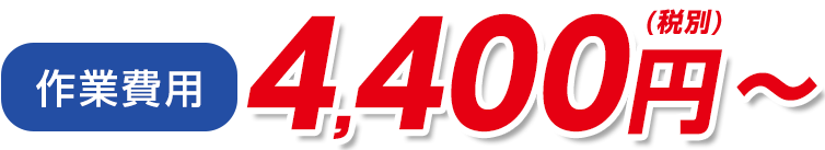 作業費用 4,400円(税別)～